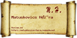Matuskovics Héra névjegykártya